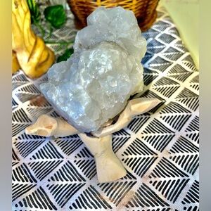 Natural White Crystal on Stand